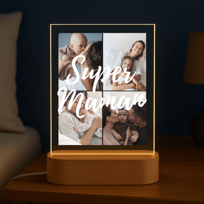 Lampe personnalisée Super Maman
